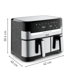 Dual Easy Fry & Grill 8,3 L Edelstahl Heißluftfritteuse EY905D|Tefal New
