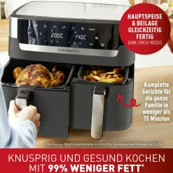 Dual Easy Fry & Grill 8,3 L Heißluftfritteuse EY905B|Tefal Hot