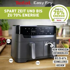 Dual Easy Fry & Grill 8,3 L Heißluftfritteuse EY905B|Tefal Hot