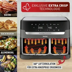 Dual Easy Fry & Grill 8,3 L Heißluftfritteuse EY905B|Tefal Hot