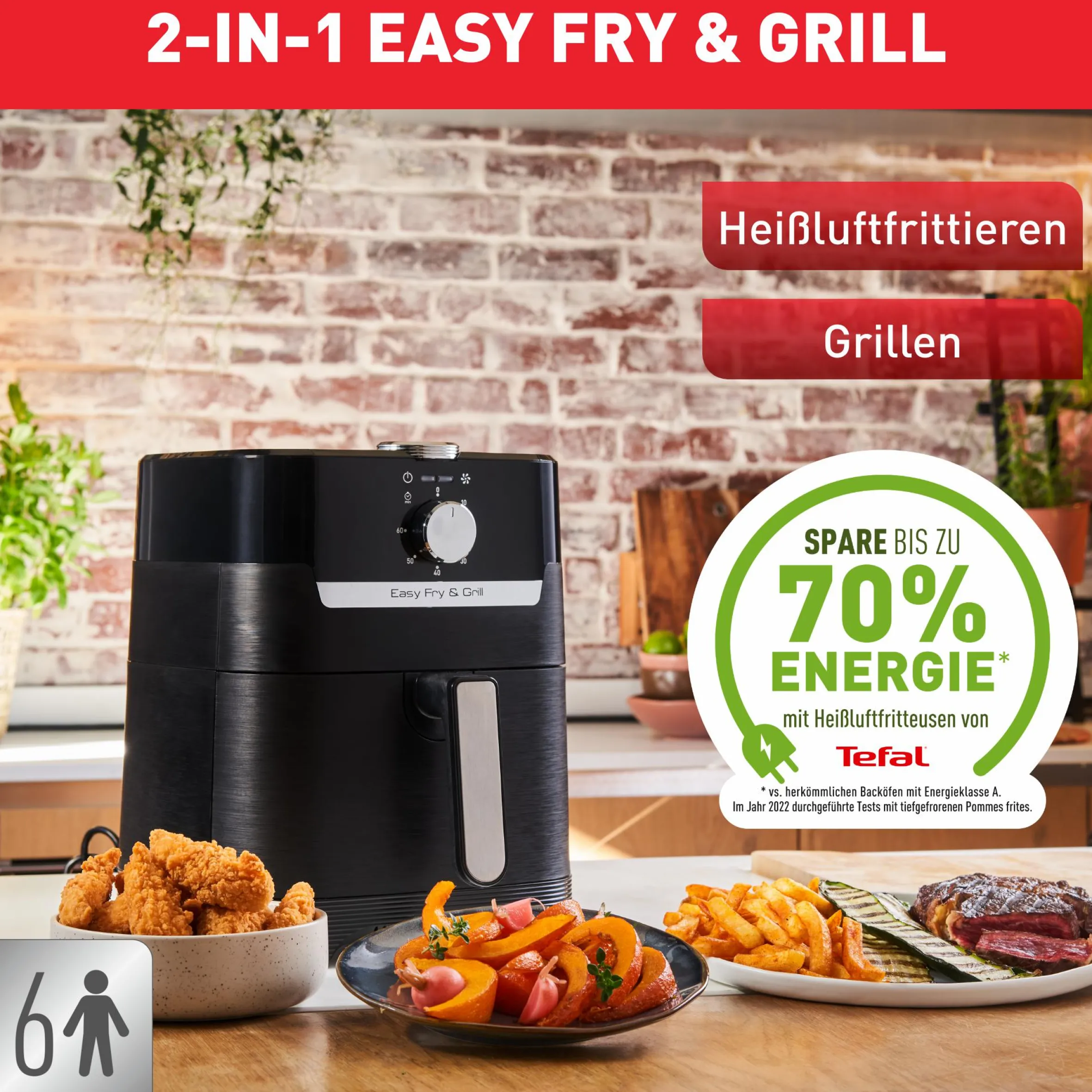 Easy Fry & Grill Classic Heißluftfritteuse EY5018|Tefal Discount