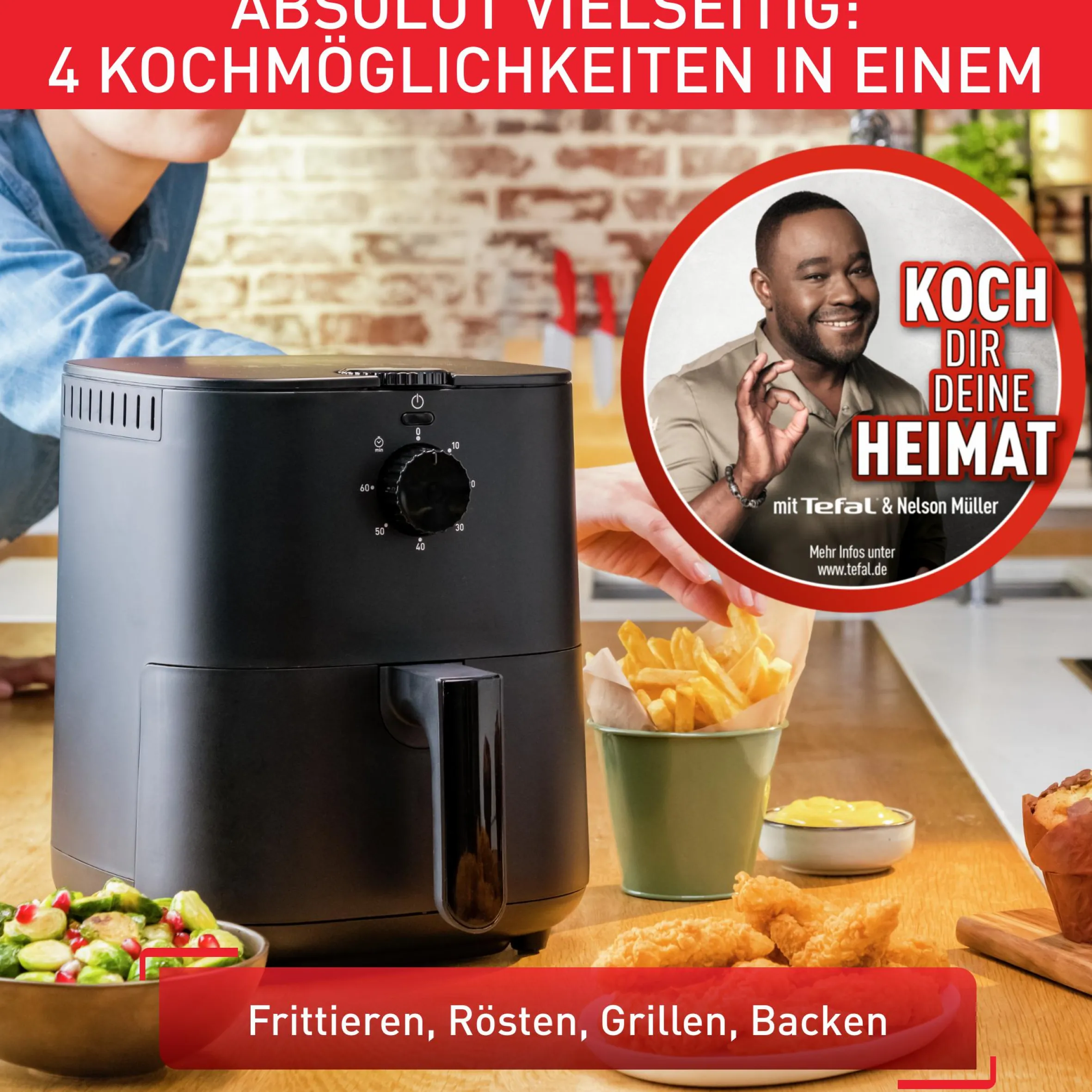 Easy Fry Essential 3,5 L Heißluftfritteuse EY1308|Tefal Discount