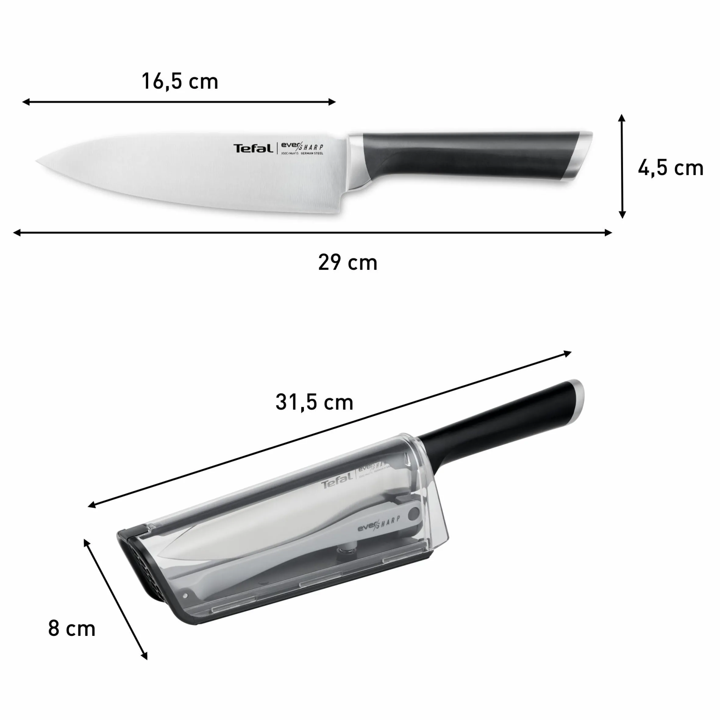 Ever Sharp Messer 16,5 cm + Schärfer K25690|Tefal Online