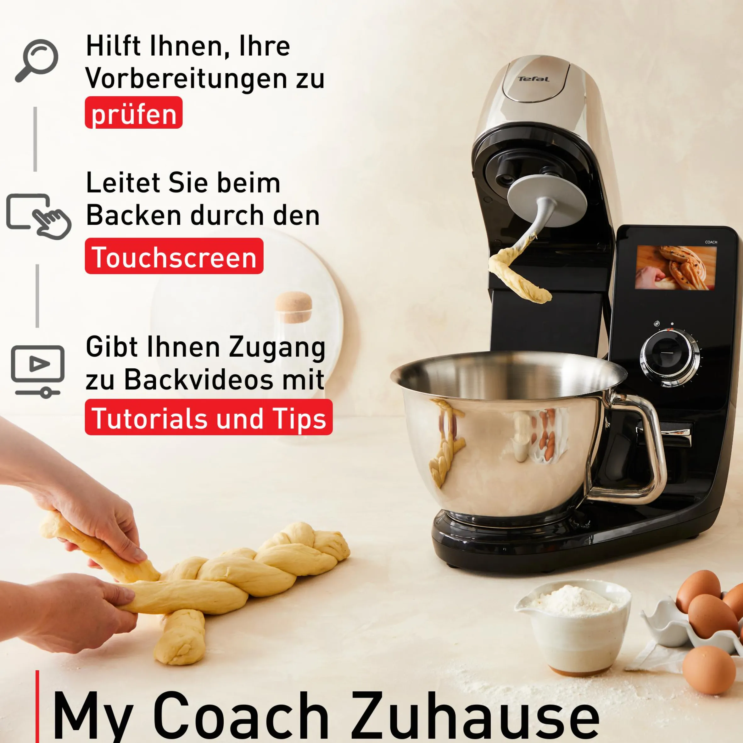 I-Coach Touch WLAN Küchenmaschine inkl. Küchenwaage QB9518|Tefal Best