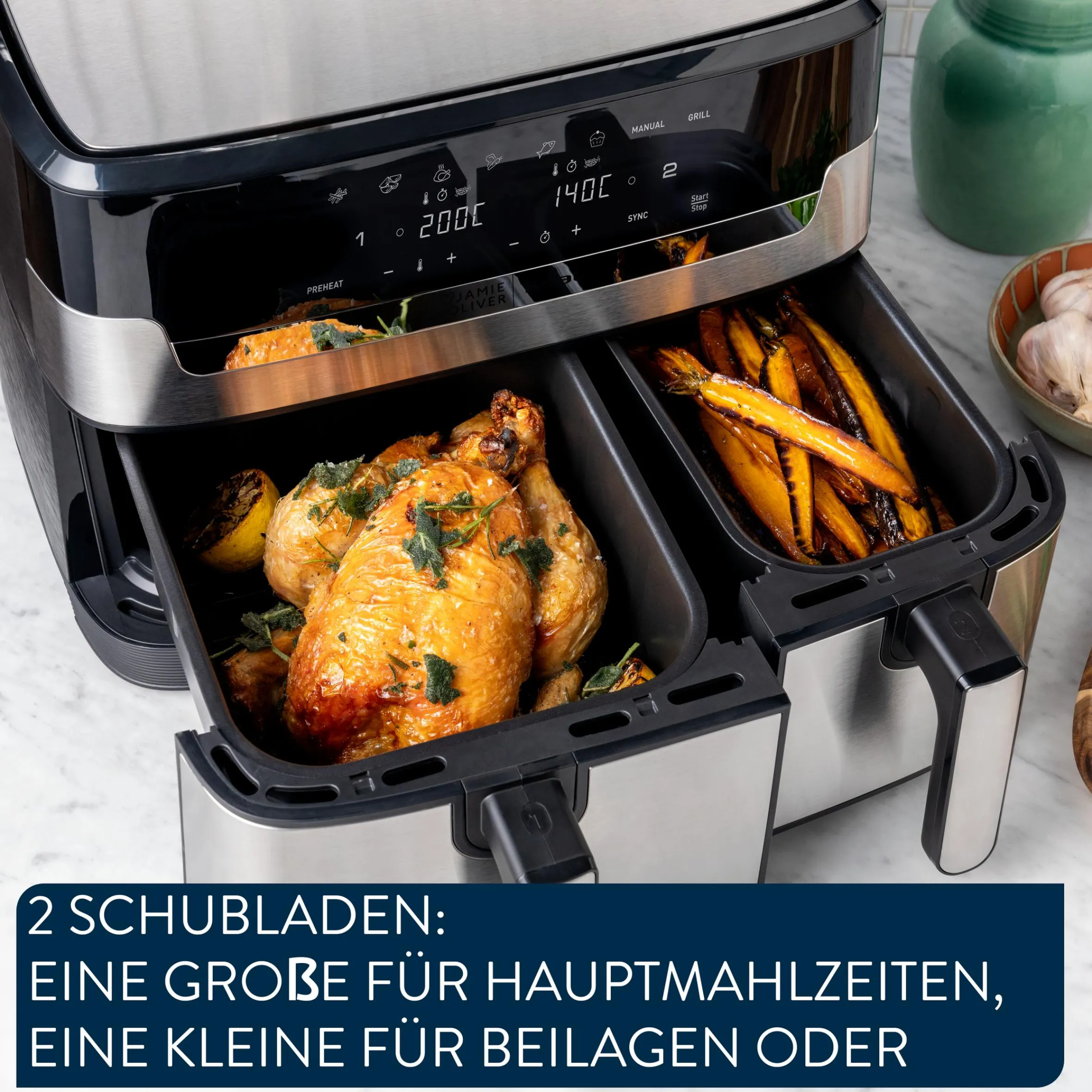 Jamie Oliver by Dual Drawer Heißluftfritteuse, 8,3 l/2,2 kg Schubladen|Tefal Sale