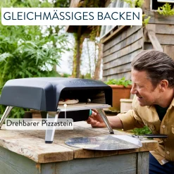 Jamie Oliver by Pizzaofen für Zuhause, Gas-Pizzaofen, 360° drehbarer Pizzastein|Tefal Clearance