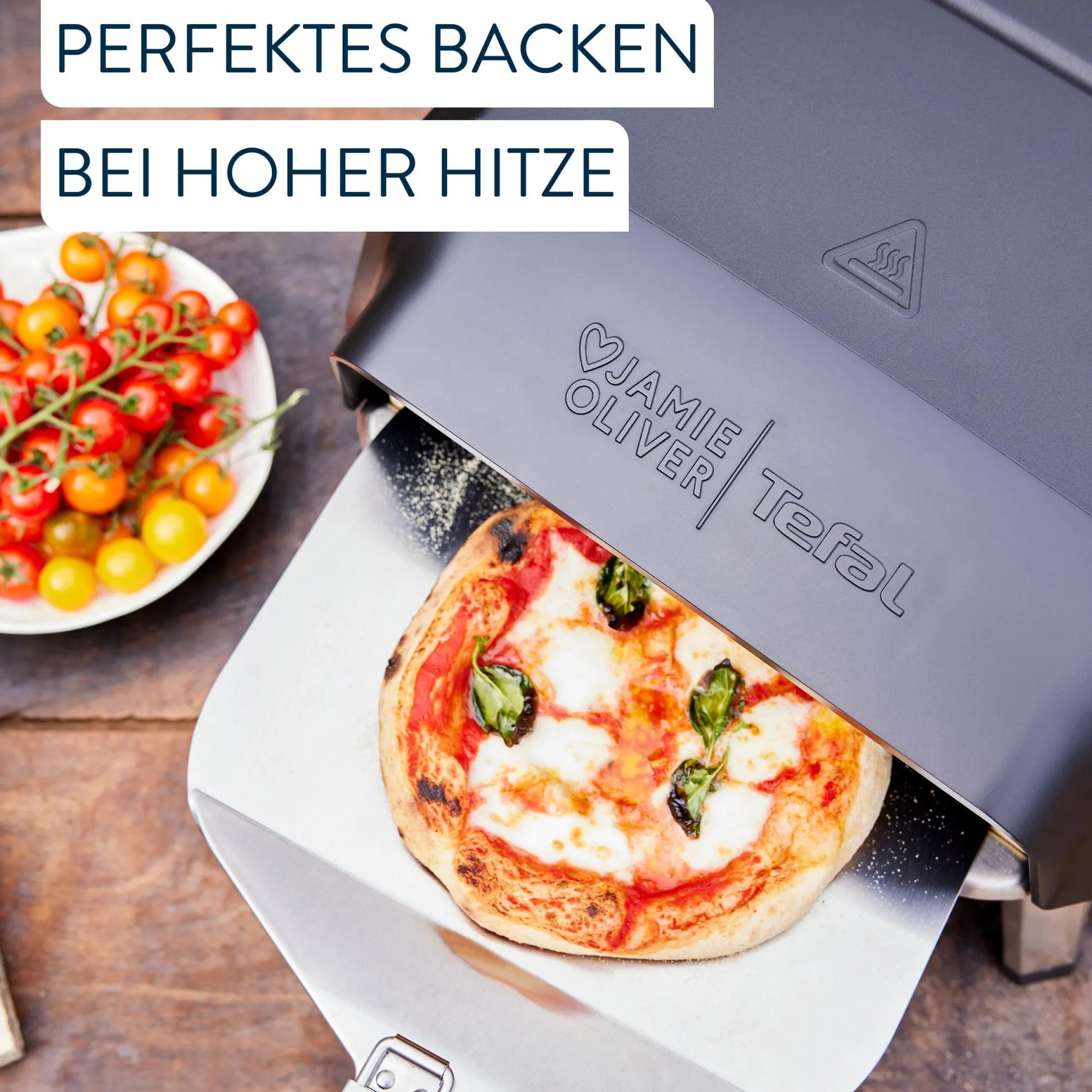 Jamie Oliver by Pizzaofen für Zuhause, Gas-Pizzaofen, 360° drehbarer Pizzastein|Tefal Clearance