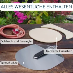 Jamie Oliver by Pizzaofen für Zuhause, Gas-Pizzaofen, 360° drehbarer Pizzastein|Tefal Clearance