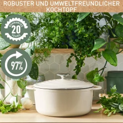 Lov Gusseisen Kochtopf 25cm beige, E25904|Tefal Discount