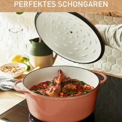 Lov Gusseisen Kochtopf terracotta orange 25cm, E2600|Tefal Sale