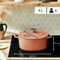 Lov Gusseisen Kochtopf terracotta orange 25cm, E2600|Tefal Sale