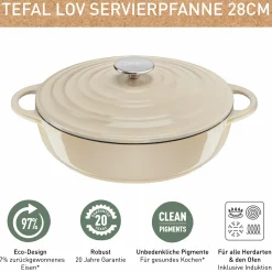 Lov Gusseisen Servierpfanne beige 28cm, E25972|Tefal Clearance