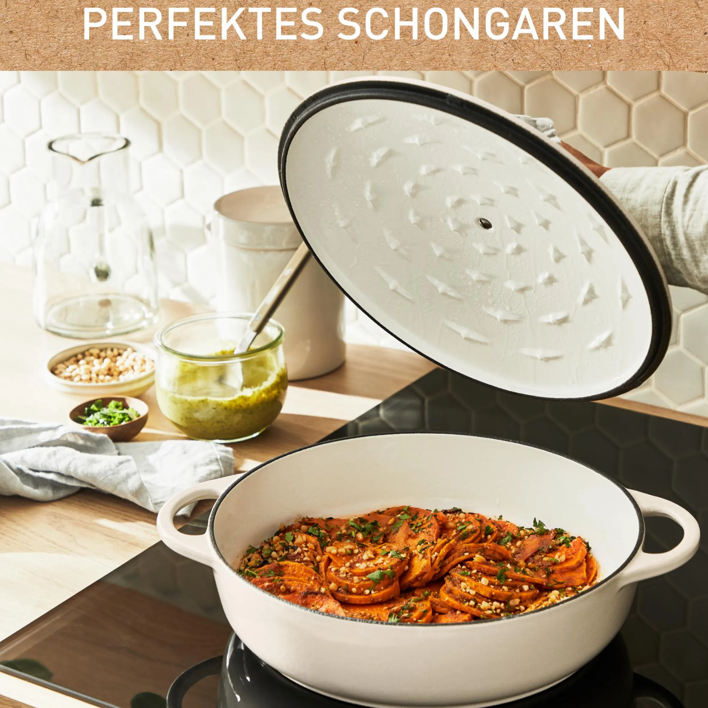 Lov Gusseisen Servierpfanne beige 28cm, E25972|Tefal Clearance