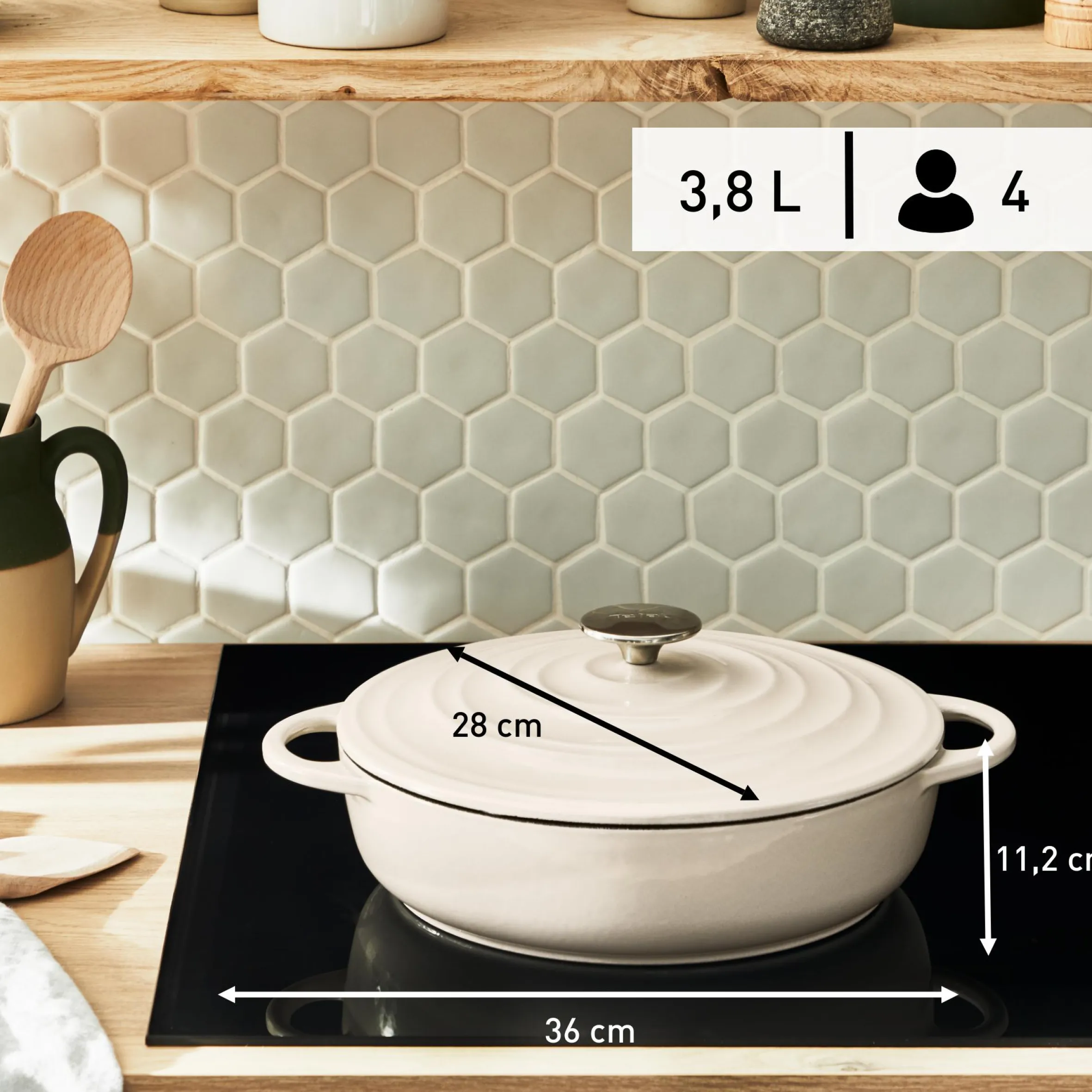 Lov Gusseisen Servierpfanne beige 28cm, E25972|Tefal Clearance