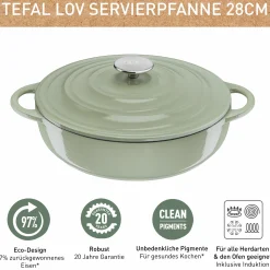 Lov Gusseisen Servierpfanne 28cm hellgrün, E25872|Tefal Online