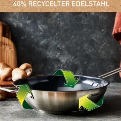 Nordica Edelstahl Wokpfanne 28cm, H87119|Tefal Clearance