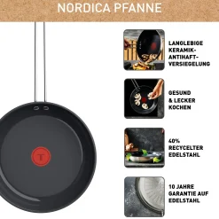Nordica Edelstahl-Keramikpfanne 24cm, H87104|Tefal Discount