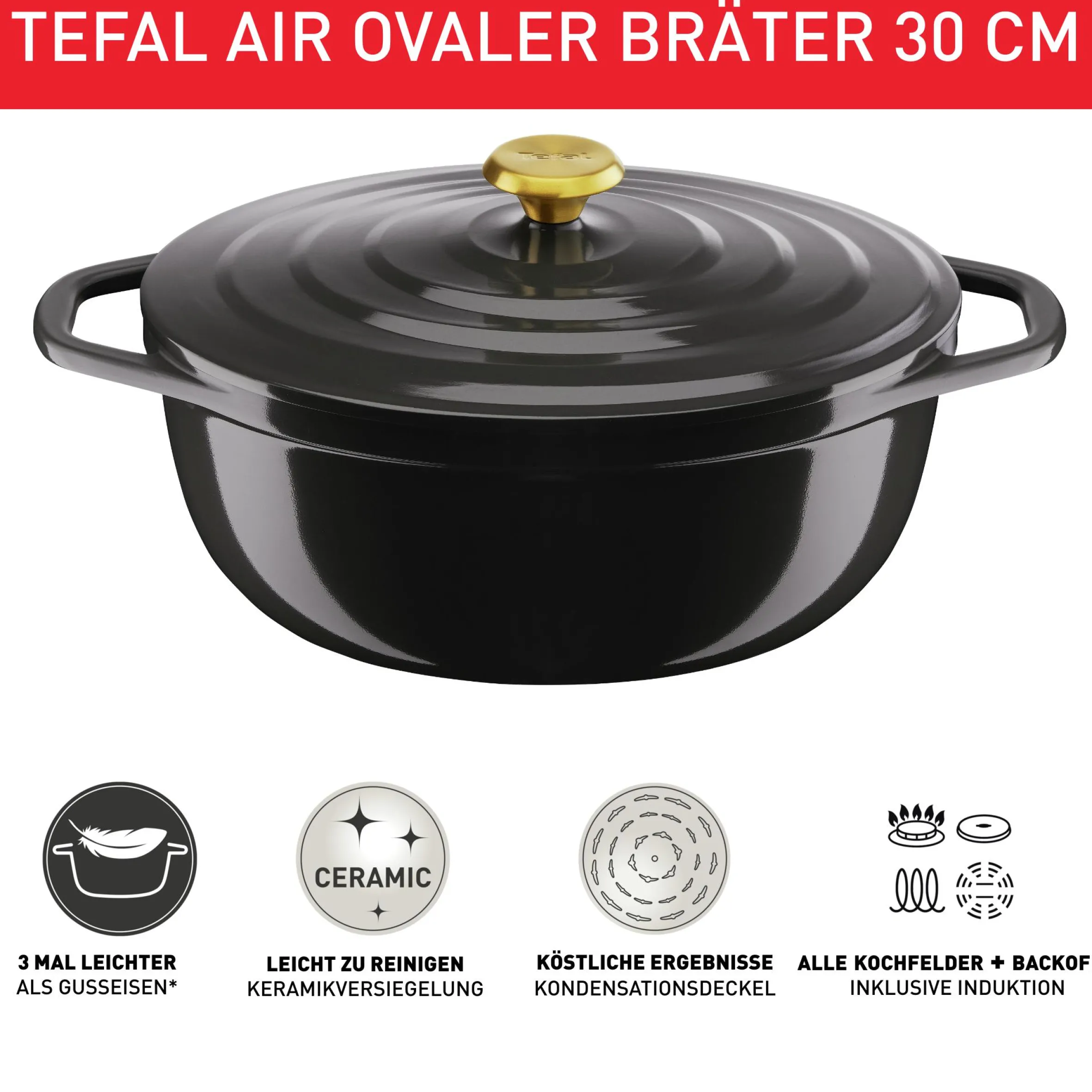 Ovaler Bräter 30x23 cm E25589|Tefal Best