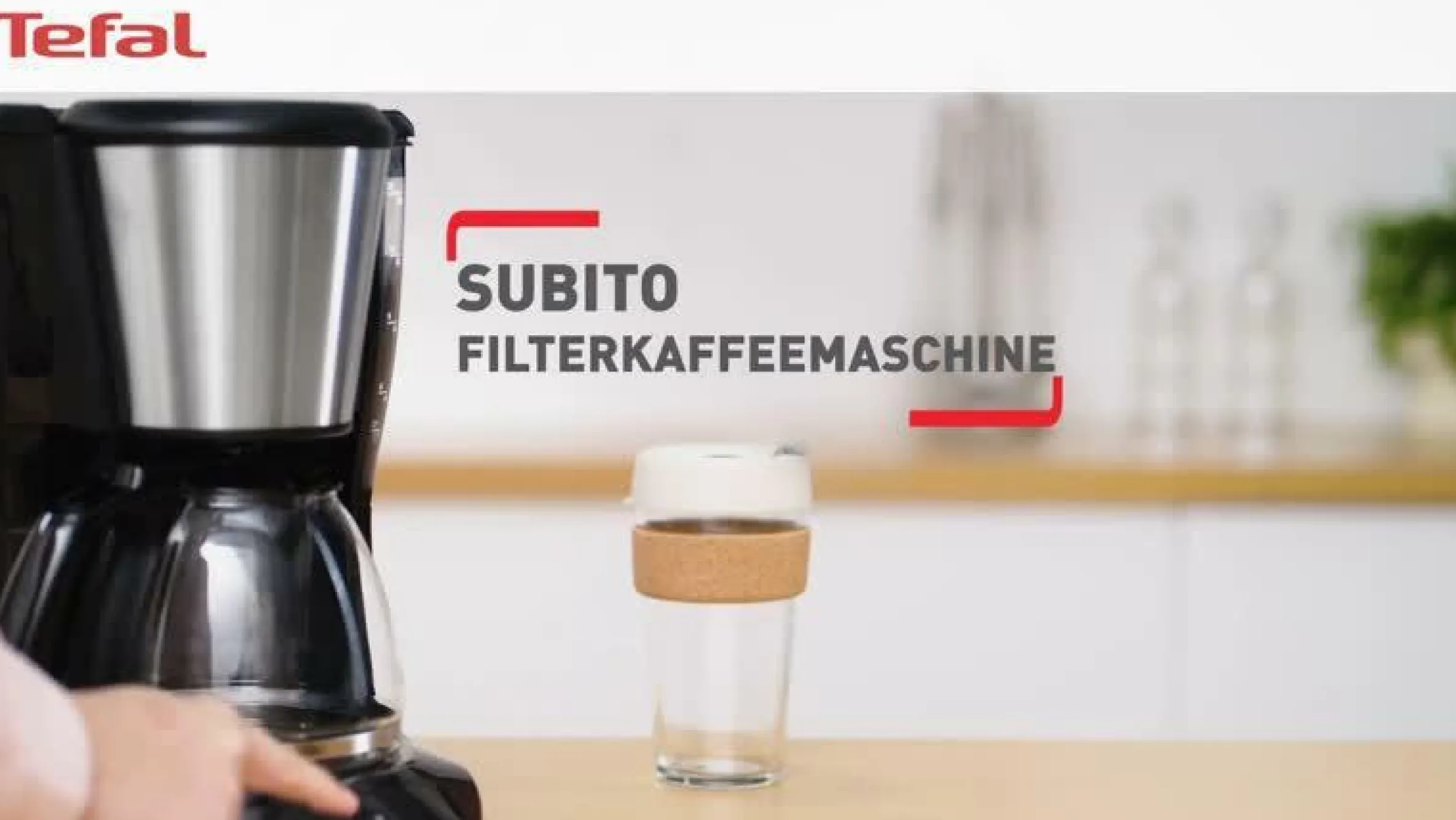 Subito, Filterkaffeemaschine, Optionale Warmhaltefunktion, Permanenter Filter, Schwarz und Edelstahl|Tefal Clearance