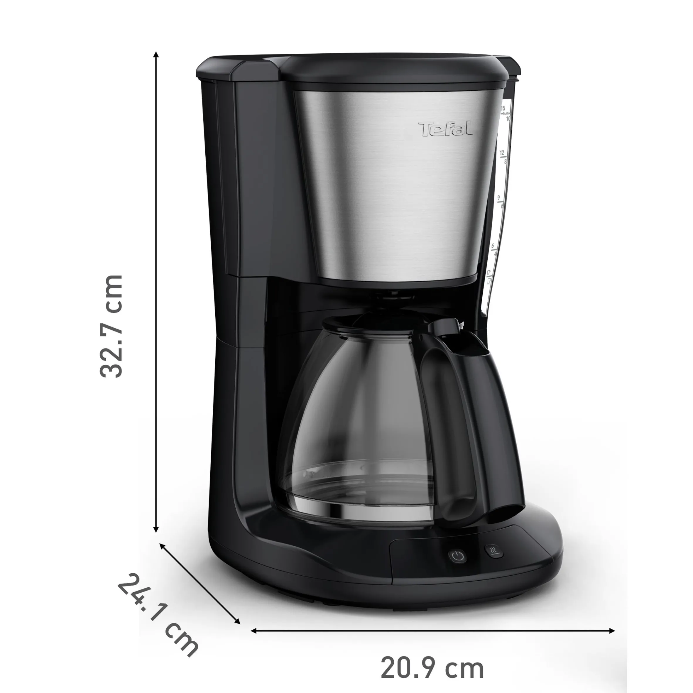 Subito, Filterkaffeemaschine, Optionale Warmhaltefunktion, Permanenter Filter, Schwarz und Edelstahl|Tefal Clearance