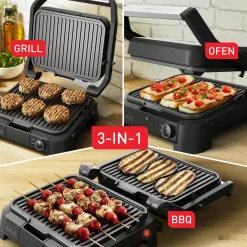 SuperGrill 3in1, Kontaktgrill, Barbecue- & Ofenposition|Tefal Discount